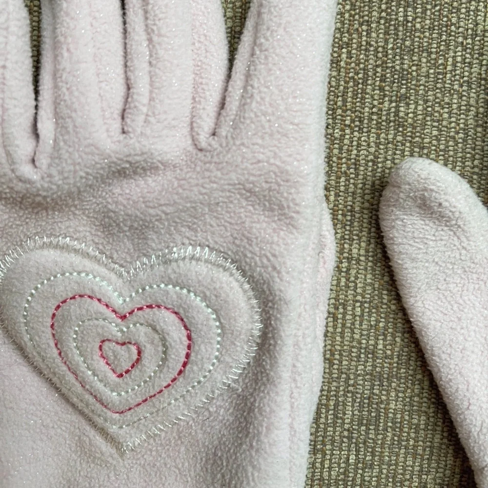 Gap Kids Shimmery Pink Heart Gloves